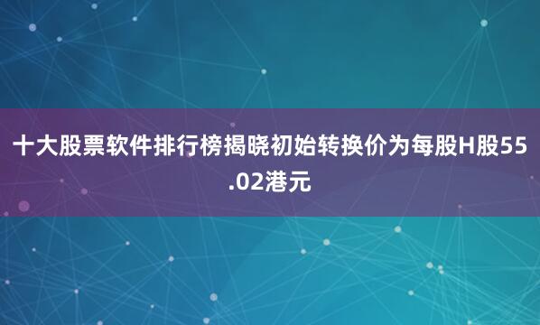 十大股票软件排行榜揭晓初始转换价为每股H股55.02港元