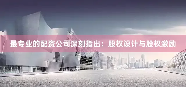 最专业的配资公司深刻指出：股权设计与股权激励