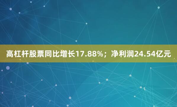 高杠杆股票同比增长17.88%；净利润24.54亿元
